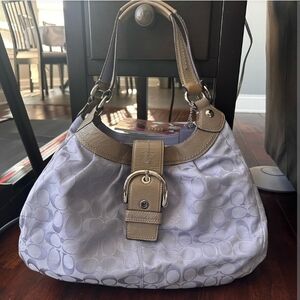 Coach Lavender and Tan Shoulder Bag!